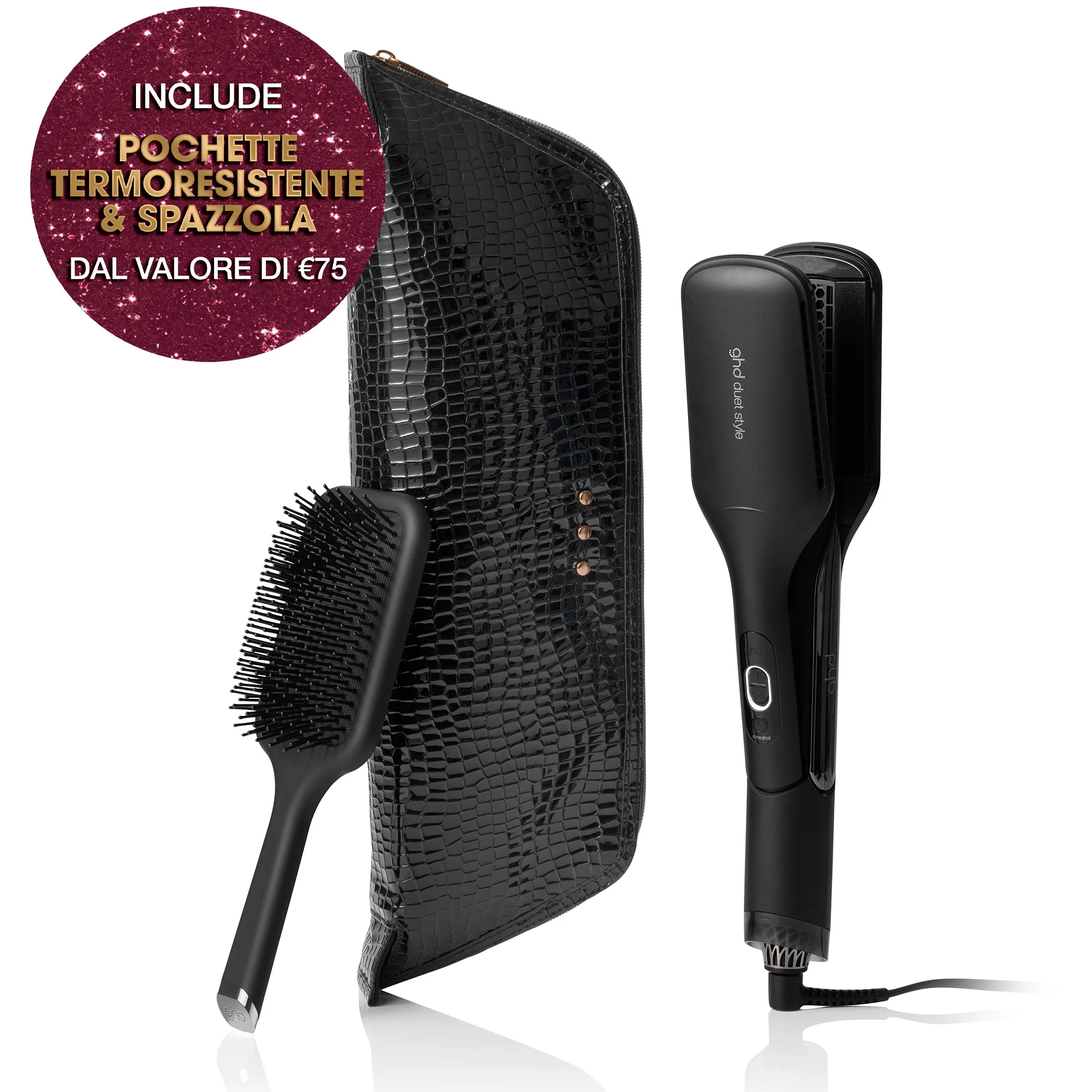 Hot Air Styler ghd duet style Gift Set - piastra asciugacapelli professionale + paddle brush - Cofanetti per Capelli, Piastra Capelli, Spazzole