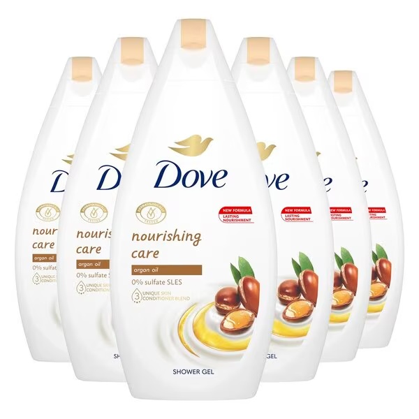 Dove njegujući gel za tuširanje<br>6 x 400 ml - Suha koža