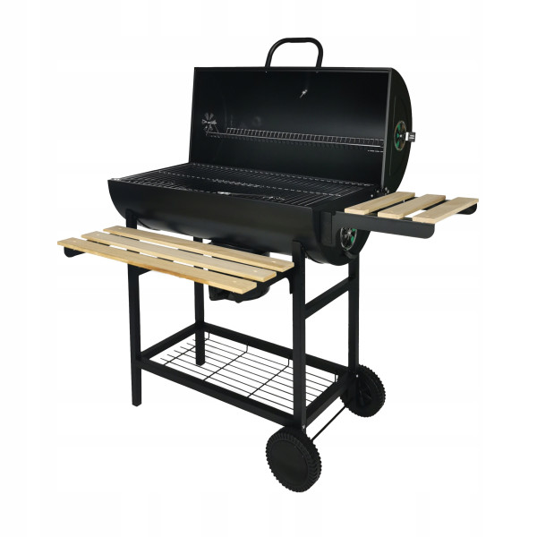 Grill węglowy ogrodowy 2 ruszty na kółkach termometr półki bbq1008
