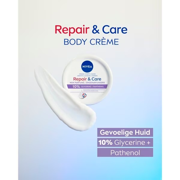 NIVEA Repair & Care ķermeņa krēms bez smaržvielām, 400 ml