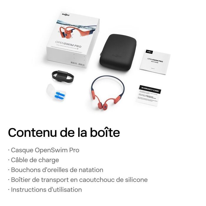 Shokz Bone Conduction Headphones OpenSwim Pro Coral Blue Wireless Charging