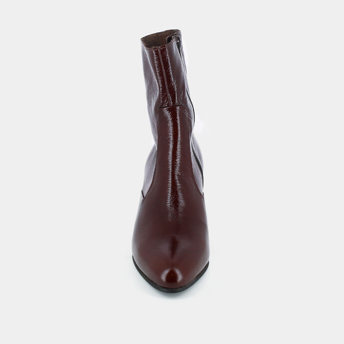 Bottines à talons  en cuir vieilli marron