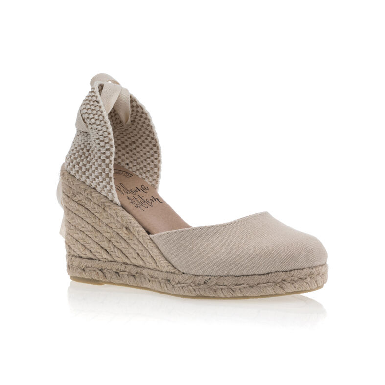 Beige espadrilles voor dames met touwzolen