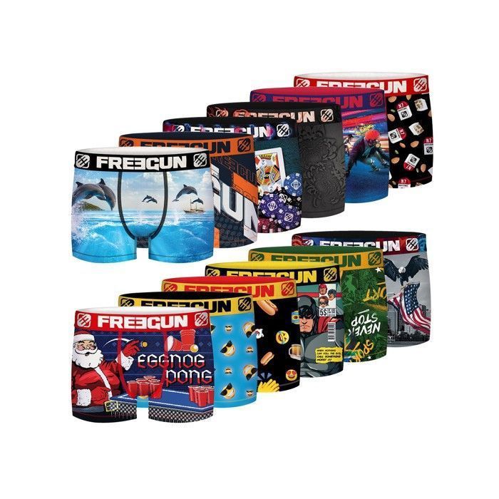 Calzoncillos bóxer de microfibra Freegun Surprise, paquete de 12 para niños
