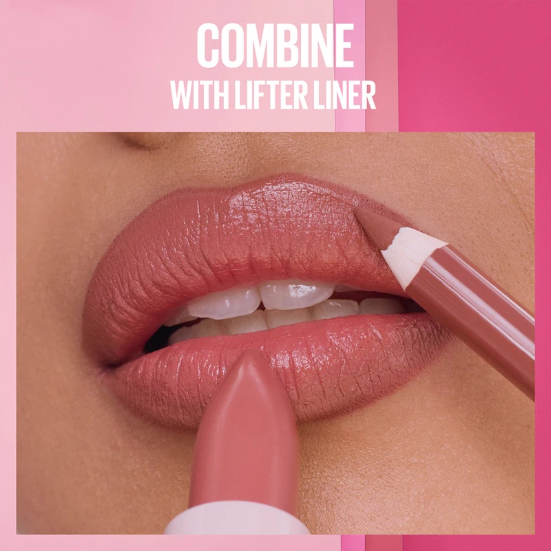 MAYBELLINE NEW YORK serumo lūpų dažai Švelnūs, aksominiai lūpų dažai su drėkinamuoju efektu.