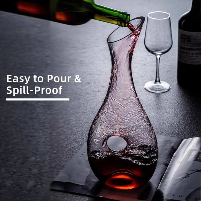 Carafe à vin rouge 1,2 l - Sans plomb - Fait à la main - Pour les amateurs de vin