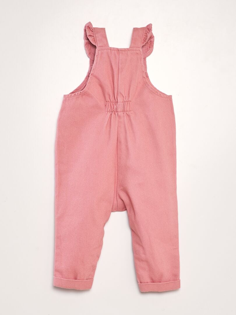 Jardineira jeans - rosa