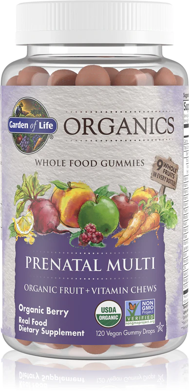 Garden of Life Mykind Organics Pränatal-Multivitamin-Nahrungsergänzungsmittel, weiche Kaukapseln für Schwangere, Stillende oder Frauen mit Kinderwunsch