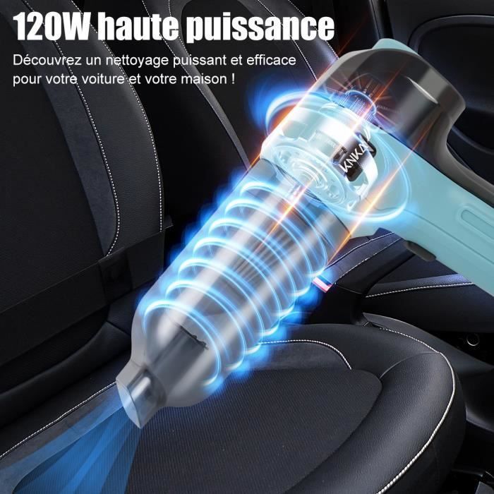 Aspirateur à Main de Voiture KNKA 3 en 1 - 9000 Pa - Sans Fil Rechargeable - 3 Filtres HEPA Lavables