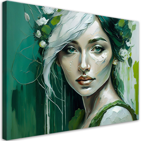 Obraz na płótnie, Kobieta Glamour Zielony 60x40
