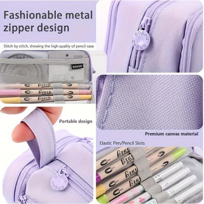 Trousse à stylo crayons multifonction , avec à 4 compartiments,  grande capacité,pour l'école et le bureau,Cadeau pour Enfants
