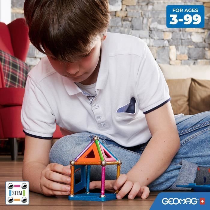Coffret de construction - GEOMAG - Glitter Panels - 35 pièces - Magnétique - Plastique recyclé