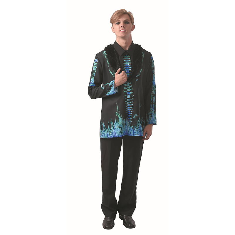 Halloweenkostym storlek XL/XXL Blå Eldskelett