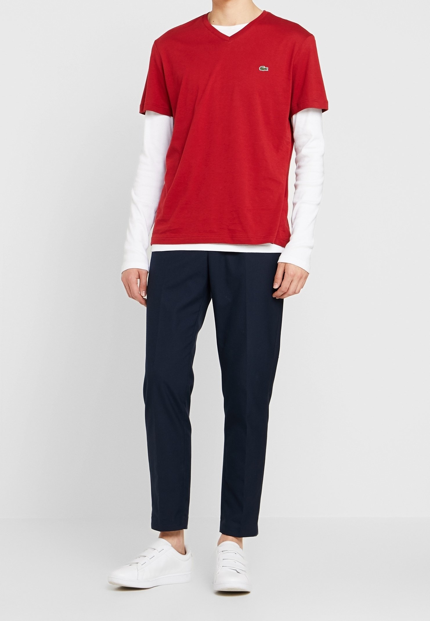 T-shirt Lacoste Basic - rosso scuro