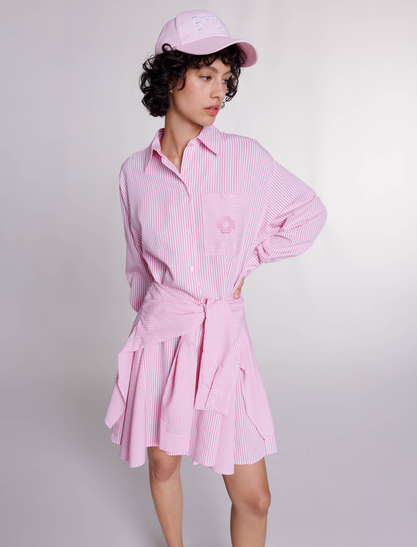 Raidallinen paitamekko - Pinkki