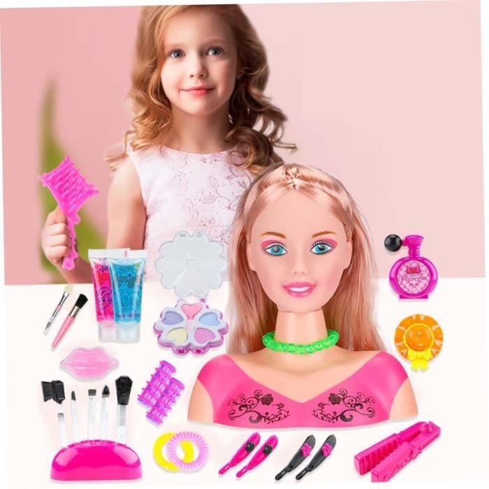 Styling- en make-uphoofd - 35-delig stylinghoofd met haaraccessoires - fantasiespelcadeau voor meisjes