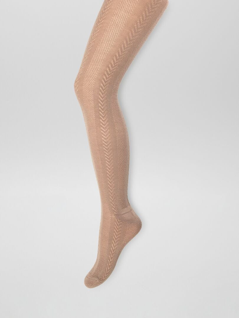 Set di 2 paia di collant in maglia fantasia - ROSA