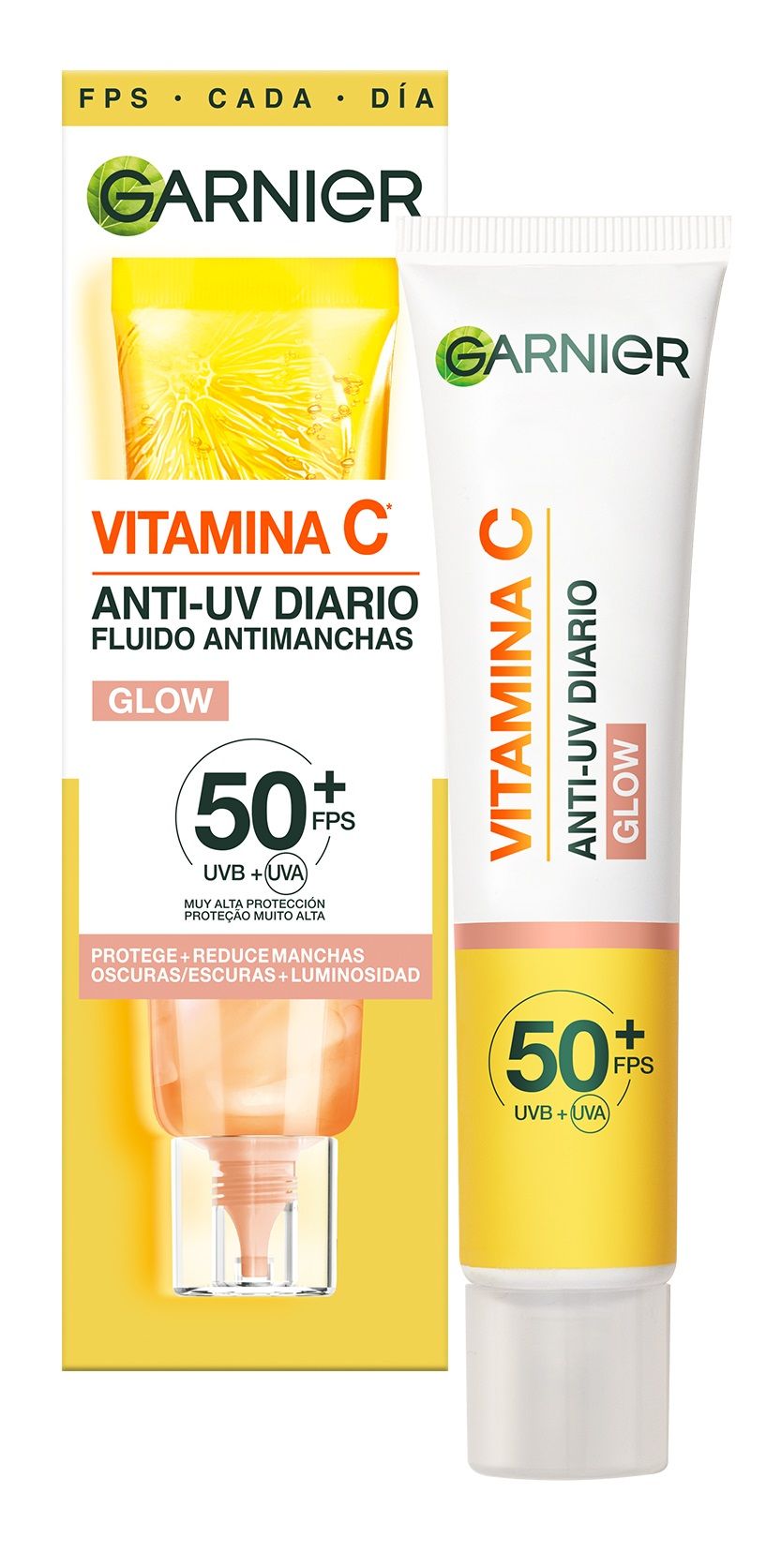 Vitamino C fluidas nuo tamsių dėmių su SPF 50 ir kasdieniu švytėjimo efektu Veido kremai nuo tamsių dėmių