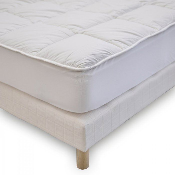 Matratzenauflage 90 x 190 cm, weich wie eine Bettdecke – Bezug aus 100 % Baumwolle – BLAU CALIN