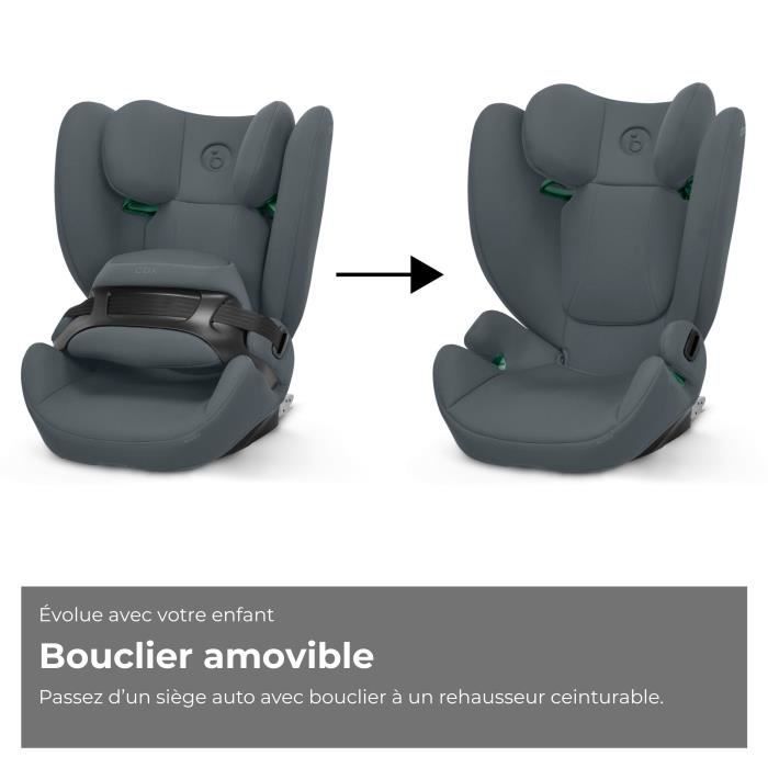 Seggiolino auto Cybex Pallas B i-Size CBX - da 76 a 150 cm - da 9 a 50 kg - da 15 mesi a 12 anni - Grigio ciottolo Grigio scuro