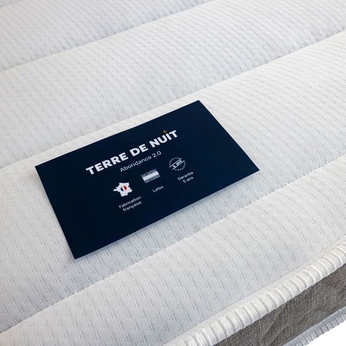 Colchón de látex Abondance 2.0 para cama eléctrica, 70x190 cm - 5 años de garantía - Terre de Nuit