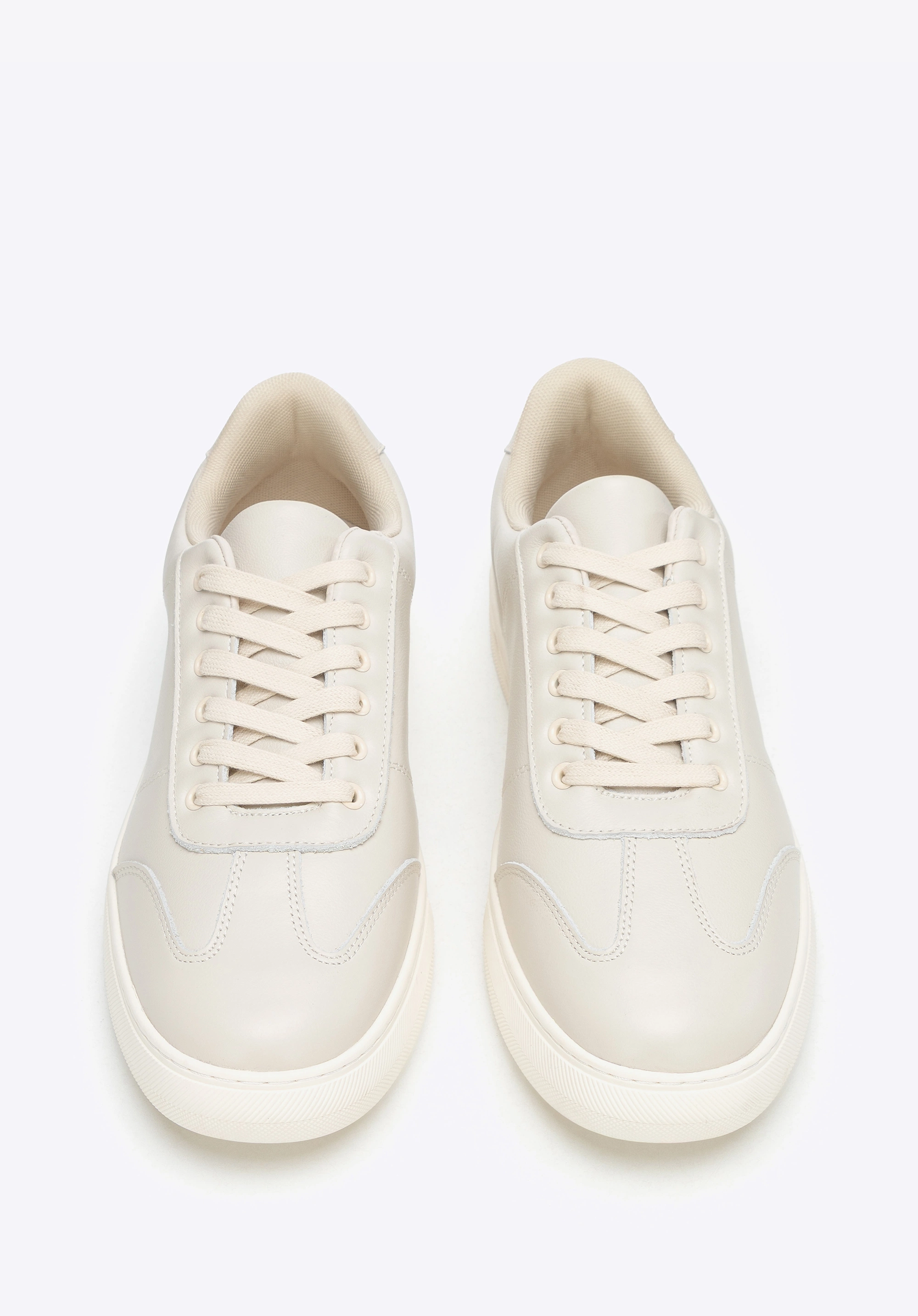 Męskie sneakersy ze skóry licowej beżowe