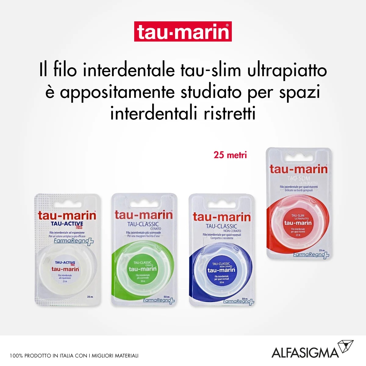 Fil dentaire ALFASIGMA TAU MARIN Tau-Marin Slim Ultra-Flat 25 m