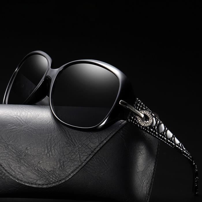 Occhiali da sole da donna SHARPHY, montatura grande e rotonda, protezione anti-UV, eleganti e raffinati, colore nero.