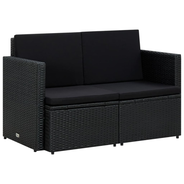 Sofa Czarny Technorattan vidaXL