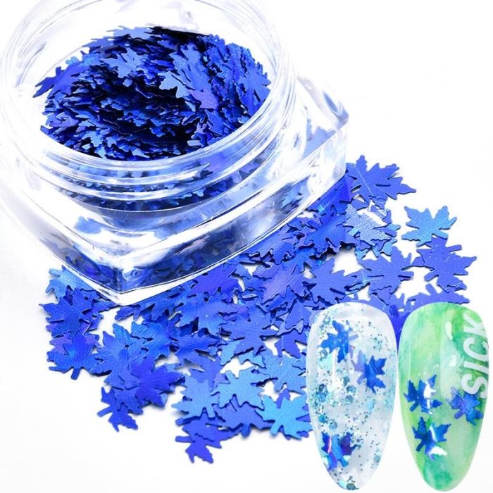 1 boîte de 14 vernis à ongles à paillettes dorées effet feuilles d'érable, accessoires d'automne, décorations pour ongles Ozdoby Do Paznokci