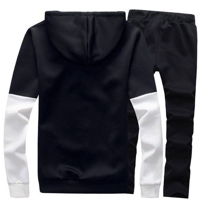 (Jachetă și pantaloni) Set trening bărbătesc, jachetă, hanorac, palton BK038A albastru