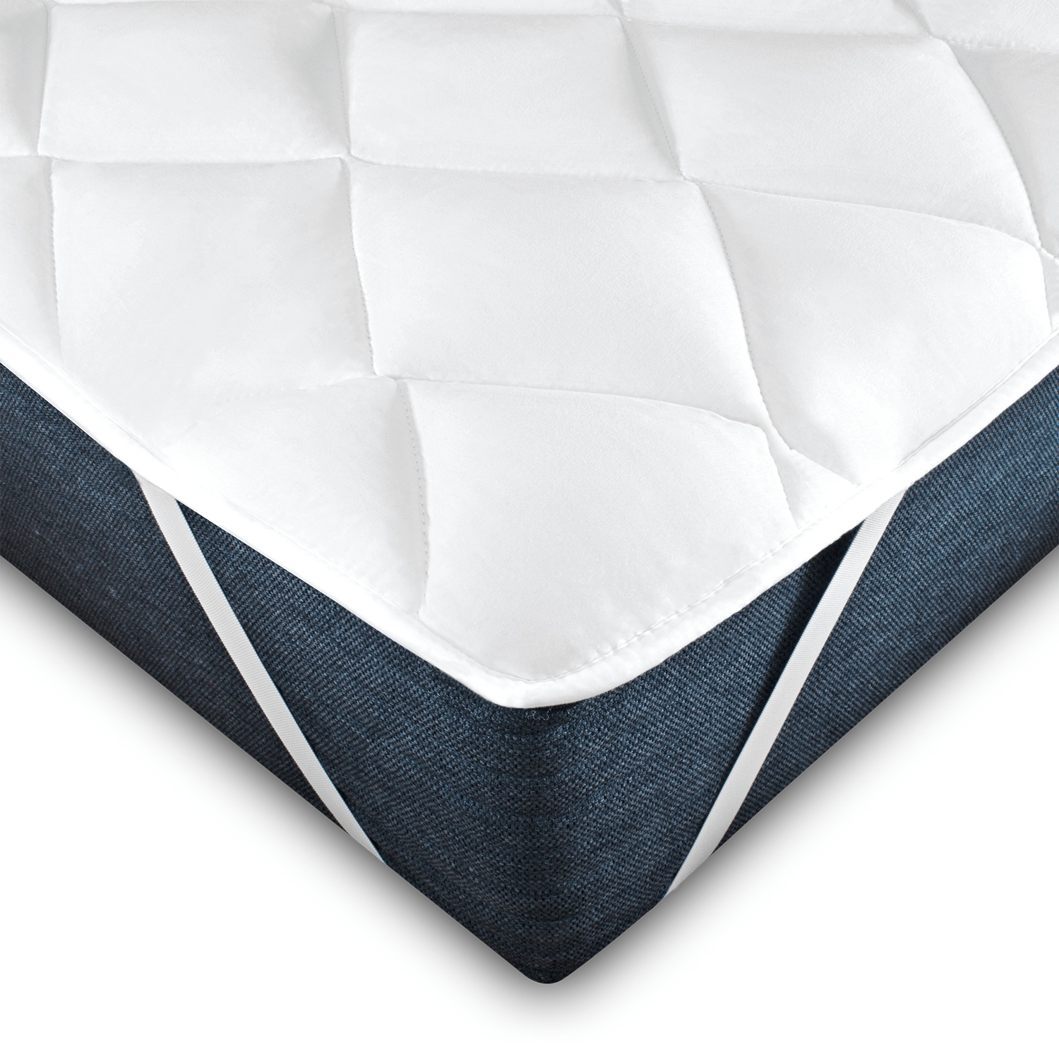 Cubrecolchón de 160x200 cm - Relleno de microfibra - Suave y mullido - Lavable a máquina