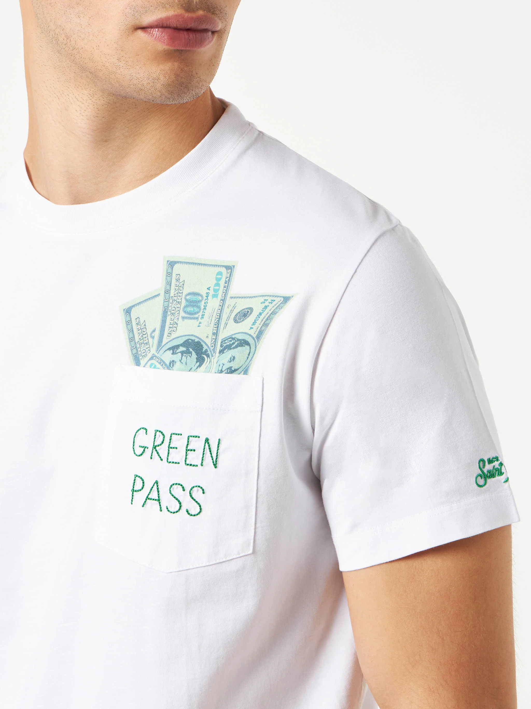 Camiseta de algodón con estampado Pass Verde