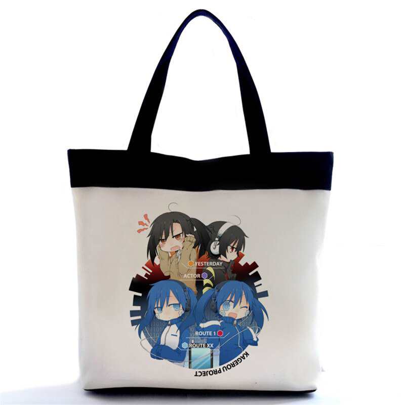 Sacs à provisions en toile à motif Kagerou, style cosplay, sac bandoulière décontracté style BD, sac d'ordinateur pour filles