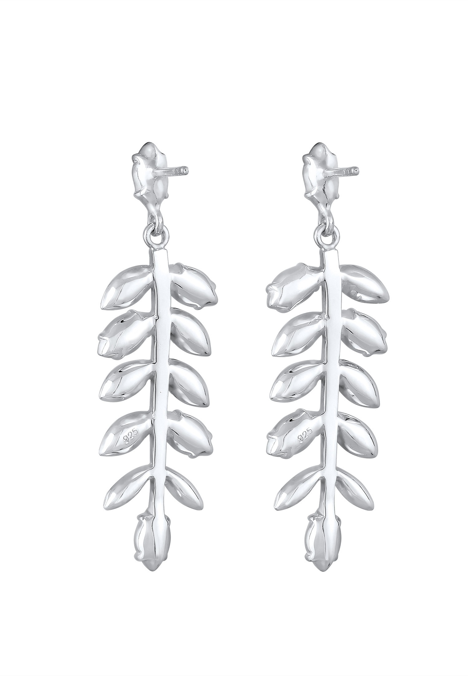 Elli PREMIUM Femmes symbole de la feuille avec cristaux en argent sterling 925