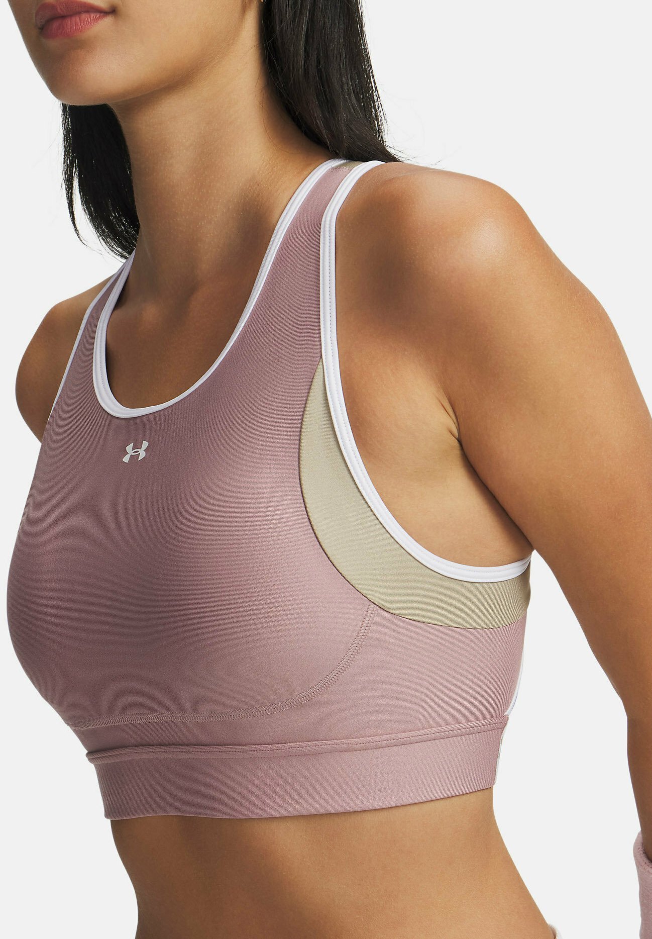Under Armour CROSSBACK MID OPEN BACK - Keskmise toestusega spordirinnahoidja - turmaliinroosa