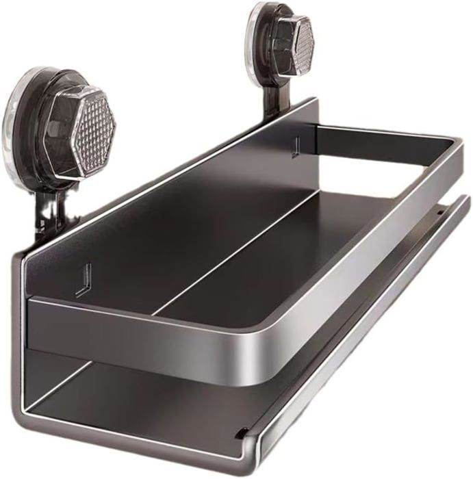 Estante de pared con ventosas de 30 cm para baño y ducha – Almacenamiento sin taladros, fácil instalación