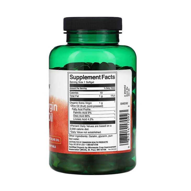 Aceite de oliva virgen extra Swanson 1000 mg