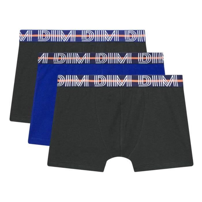 Set van 3 EcoDim Classic Stretch katoenen boxershorts voor jongens - DIM/096S/LOT3G/BLEUNRNR/14