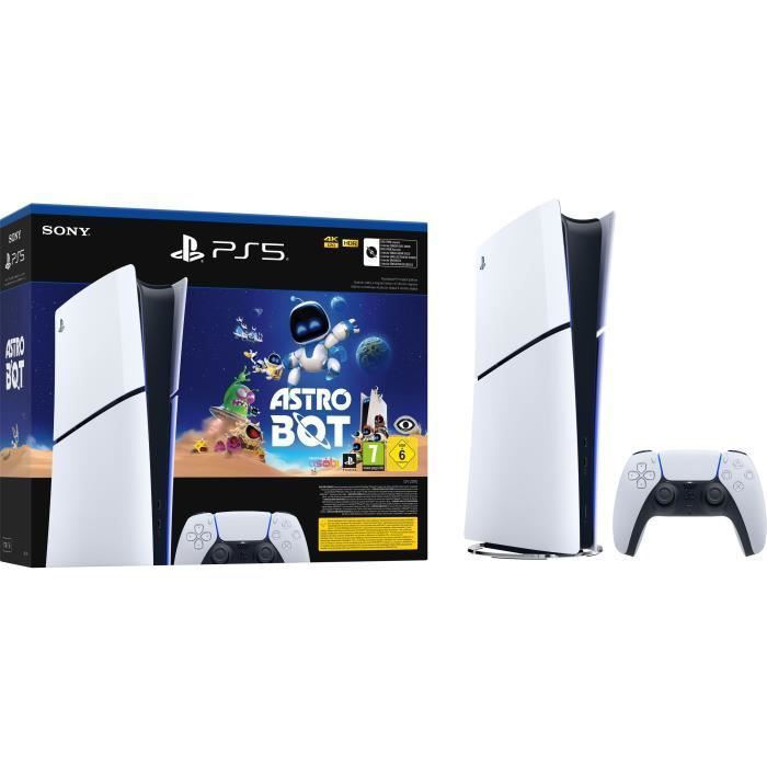Pack PS5 Digitale (sans lecteur CD) : Console PlayStation 5 (Modèle Slim) + Astro Bot