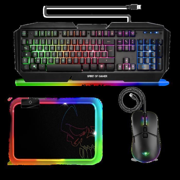 Gaming peripheral bundle - Spirit Of Gamer - PRO-MK19 - Backlit keyboard - Optical mouse - 7.1 headset