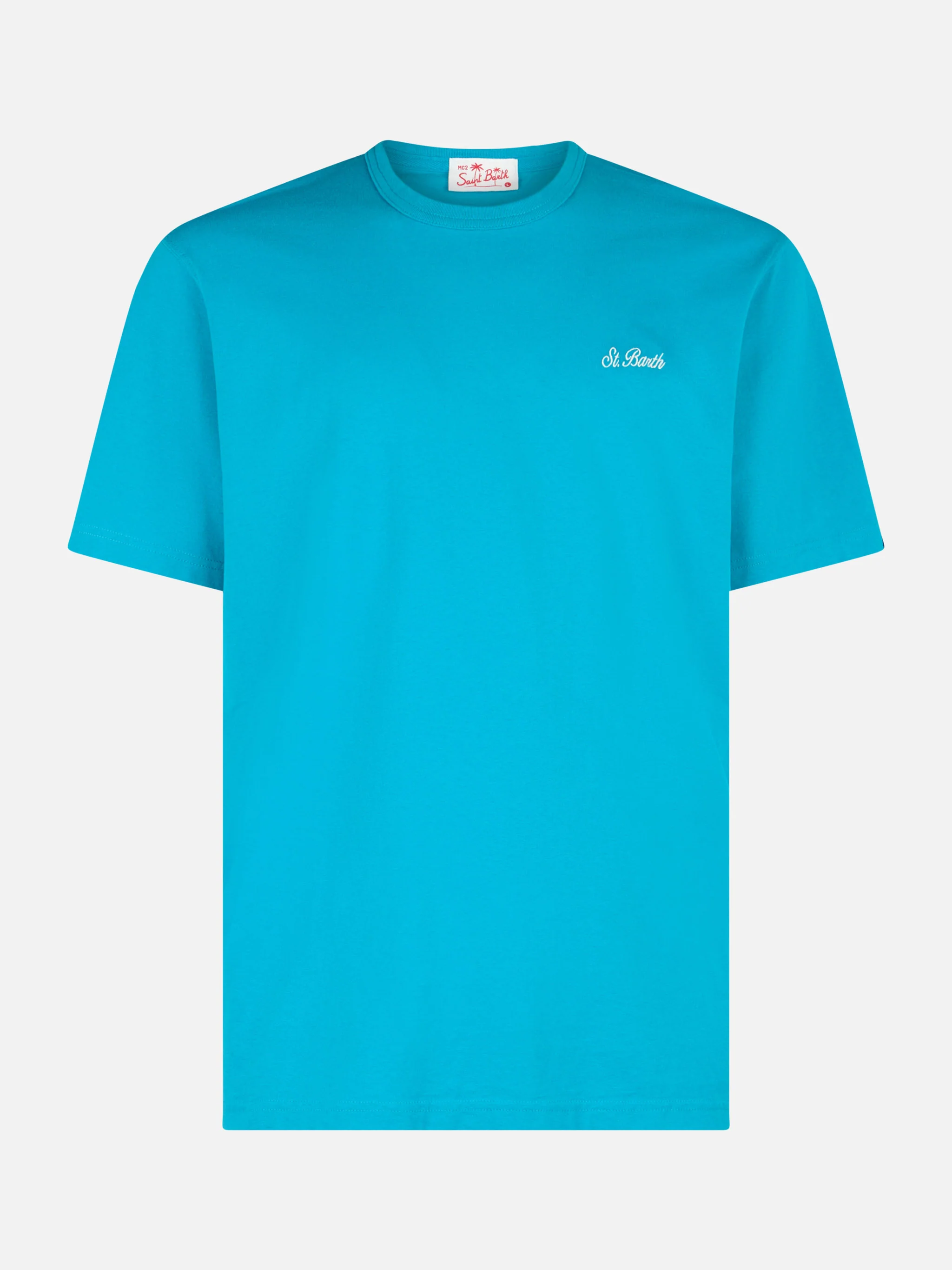 Camiseta de hombre Dover color verde agua de algodón con bordado de St. B.