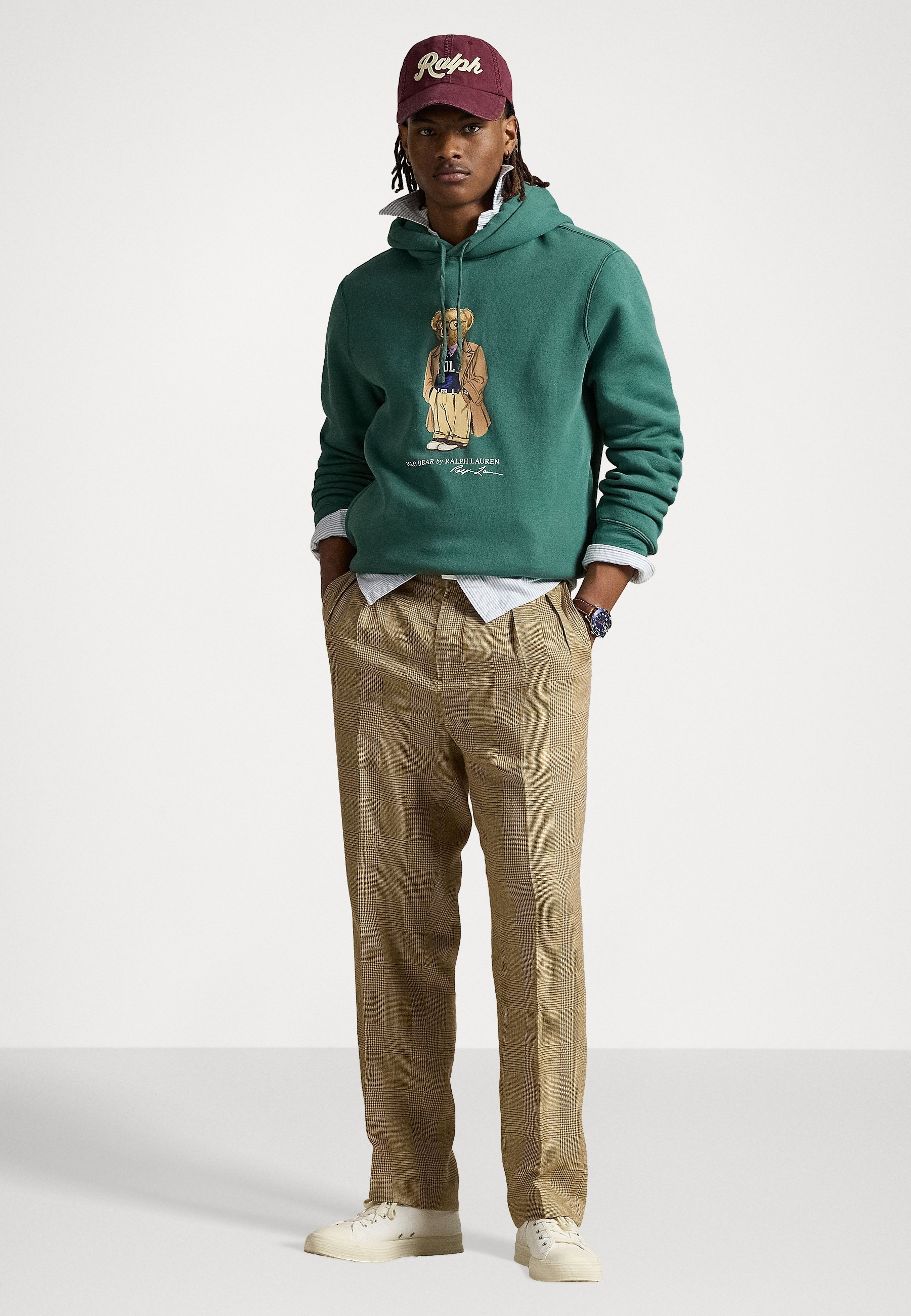 Felpa con cappuccio Polo Ralph Lauren a maniche lunghe - colore verde lavato