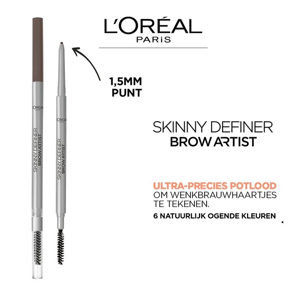 L'Oréal Paris Brow Artist Skinny Definer 105 Brunette Ultrathin kulmakynä 4,5 g