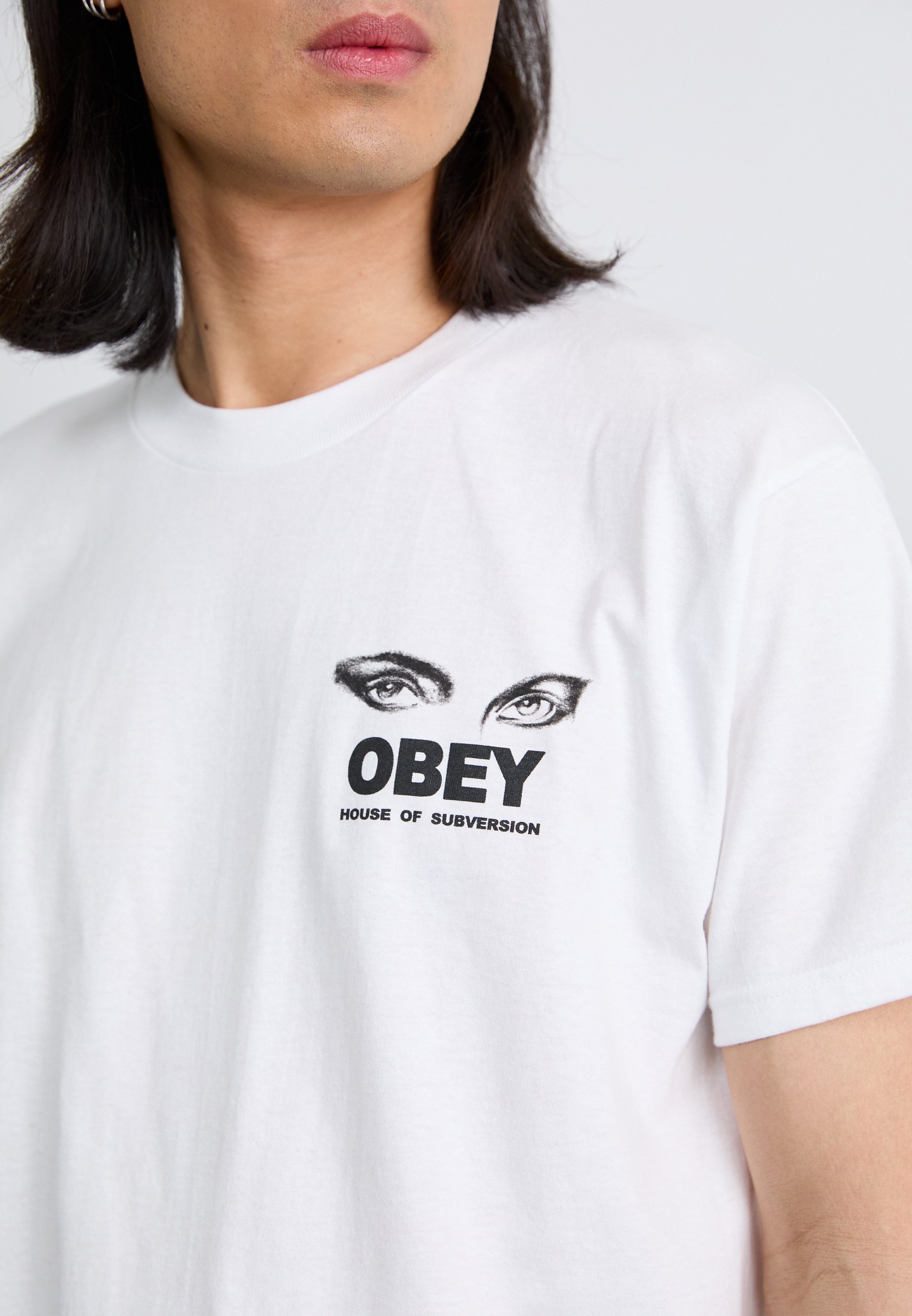 T-shirt imprimé Obey Clothing HOUSE OF SUBVERSION - blanc