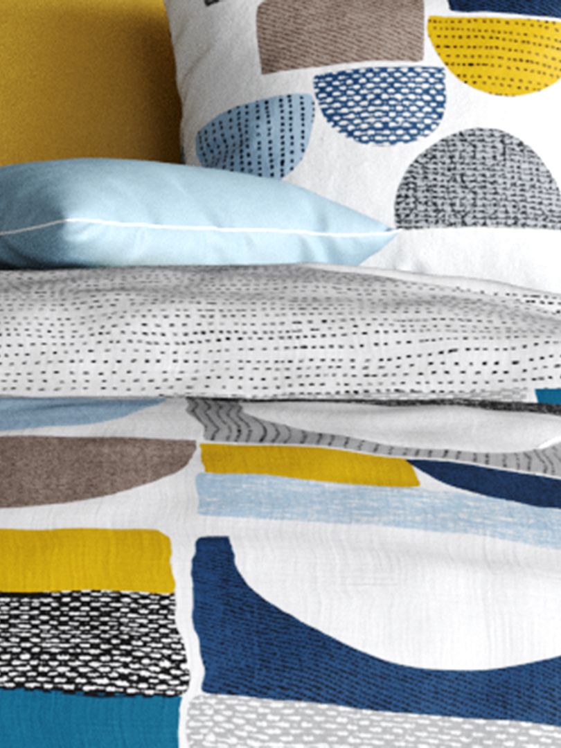 Tweepersoonsbedset - grijs/blauw