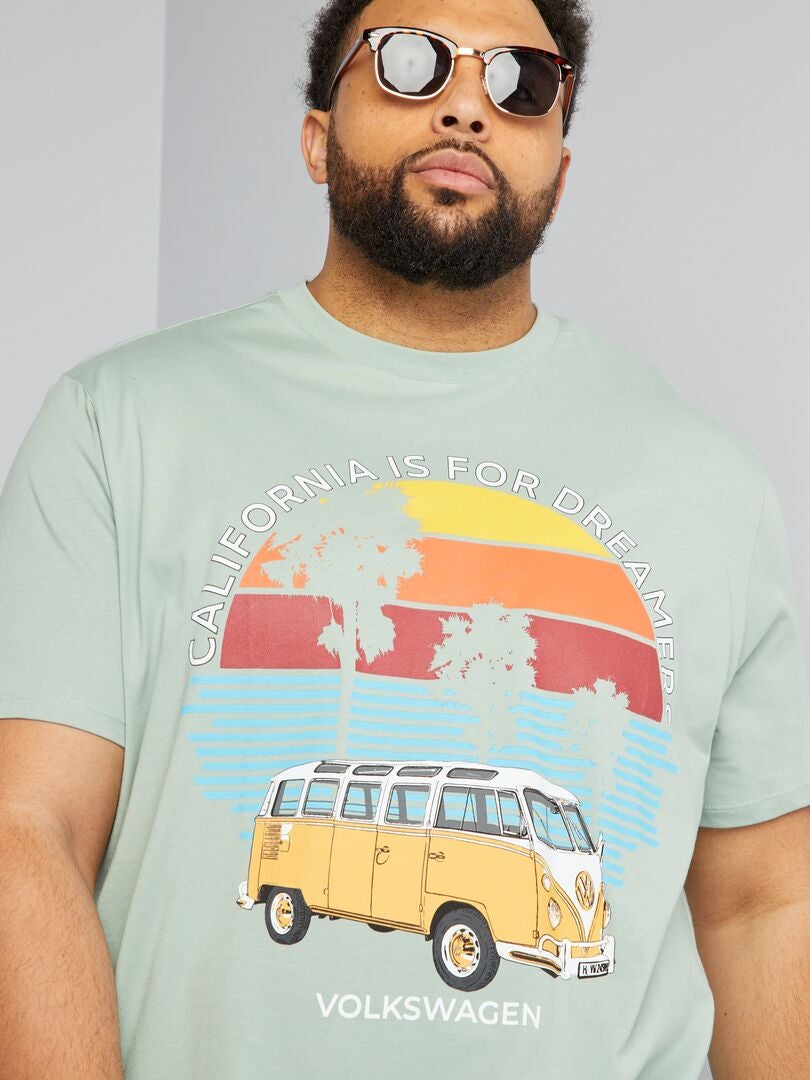 T-shirt met 'California'-print - GROEN