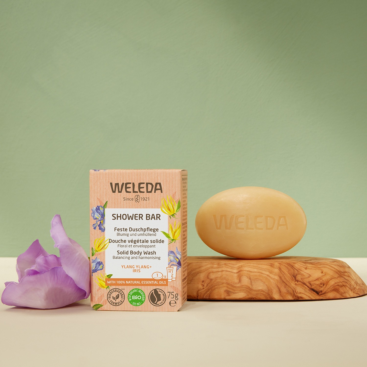 Weleda Douche végétale solide YLANG YLANG + IRIS - 75 gr