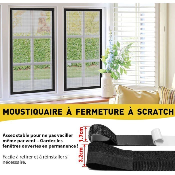 2 mosquiteras para ventana de 130x150cm, color gris, desmontables con tira adhesiva, de fácil instalación, diseñadas para ventanas.