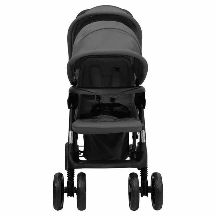 vidaXL Poussette à Deux Places Landau Pliable de Vayage Poussette de Voyage pour Tout-petit Extérieur Protection contre 10348